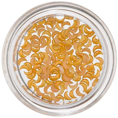 Měsíčky na zdobení nehtů - oranžovožluté, perleť