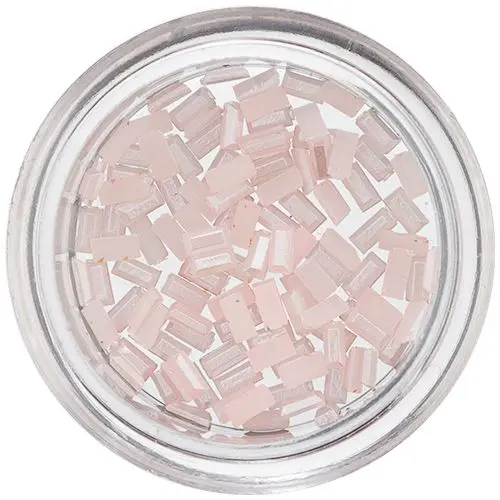 Perleťové ozdoby ve tvaru obdélníku - jemně růžové