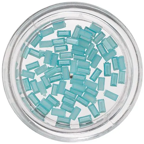 Perleťové ozdoby ve tvaru obdélníku - tyrkysově modré