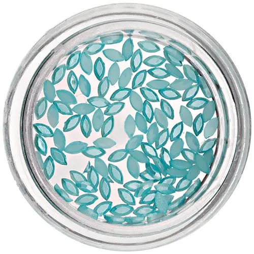 Perleťové ozdoby ve tvaru oválu - tyrkysově modré