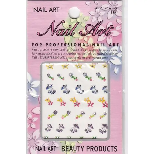 Samolepka 3D, s kamínky - květy