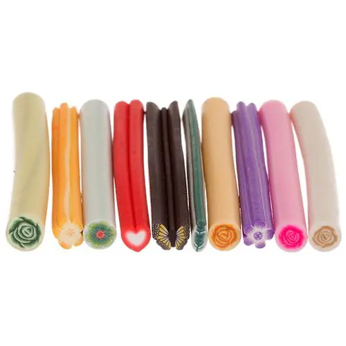 Mix - Fimo ozdobné tyčinky, 10ks + řezák