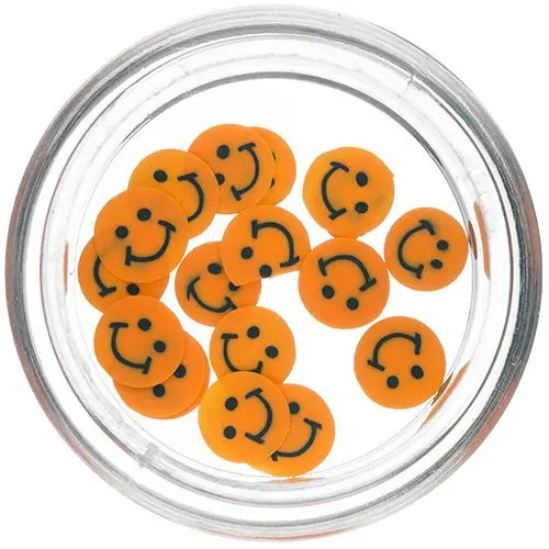 Fimo smiley oranžové barvy - nařezaný