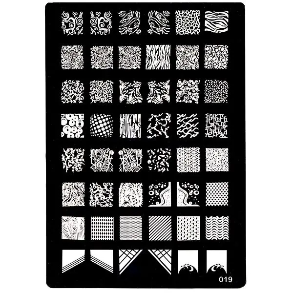 Destička XL ve formátu A5 určená na razítkování nehtů, 019